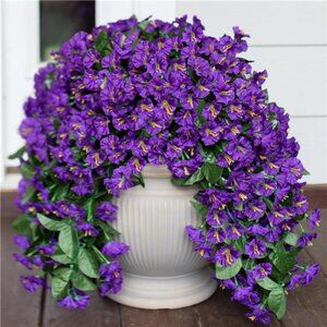 2pc Artificial Faux Hanging Flowers Plants for Outdoor Outside Summer Decoration
